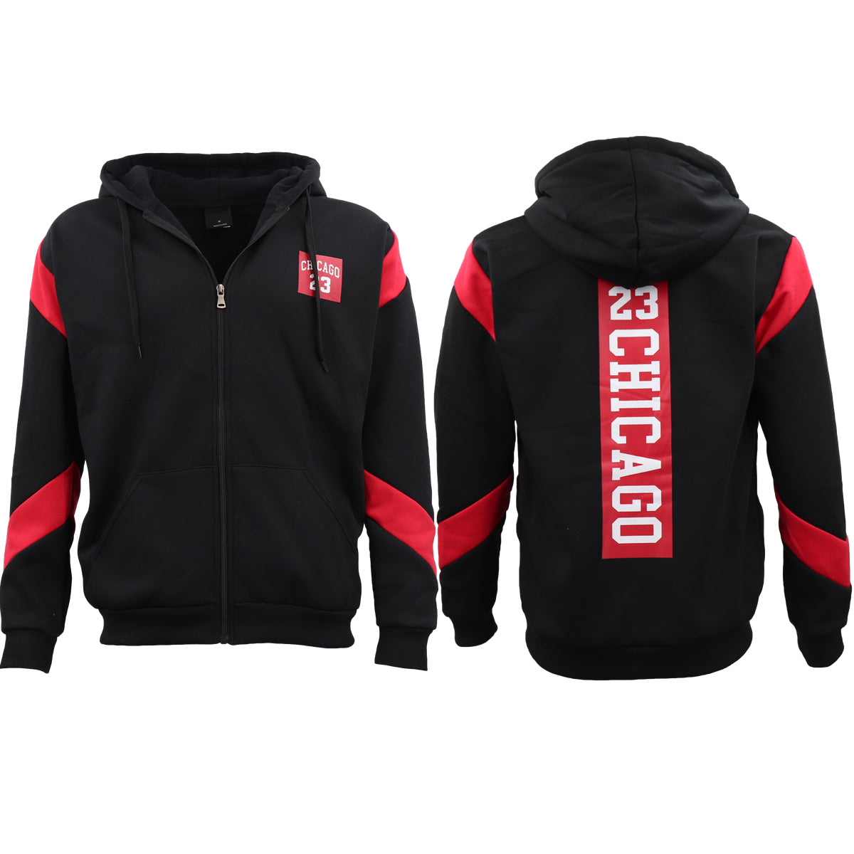 Men's Fleece Zip Up Hoodie Shirt Chicago Bulls 23 Michael Jordan Sweat Jacket, Yellow, XS