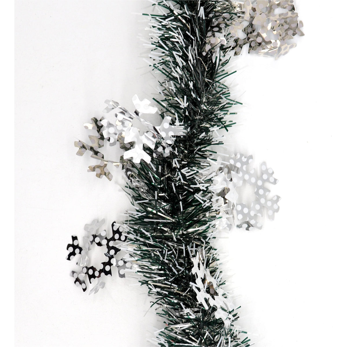 5x 2.5m Christmas Tinsel Xmas Garland Sparkly Snowflake Party Natural Home Décor, Snow in Black