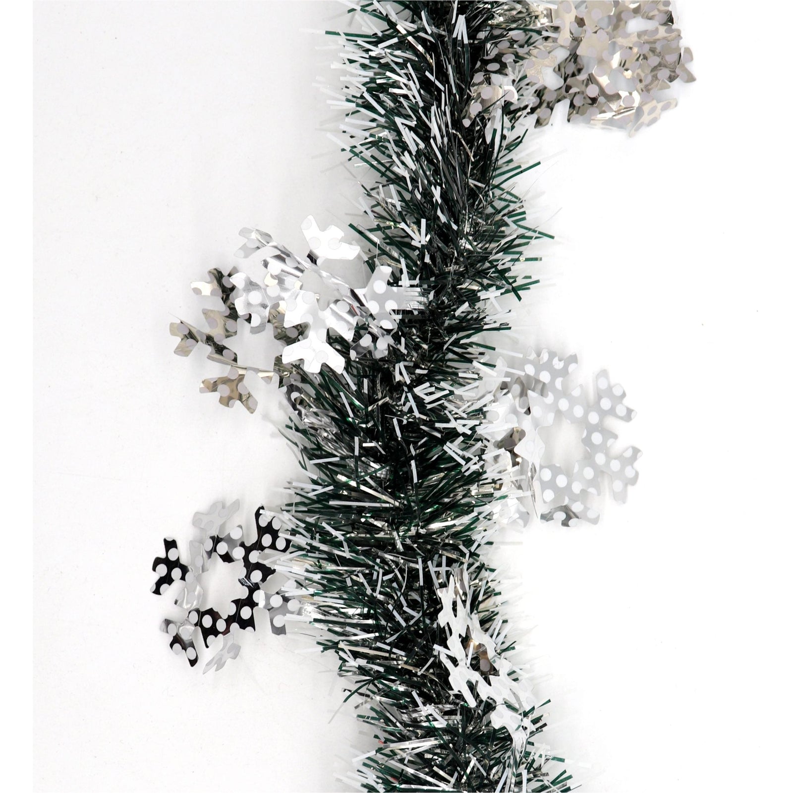 5x 2.5m Christmas Tinsel Xmas Garland Sparkly Snowflake Party Natural Home Décor, Snow in Black