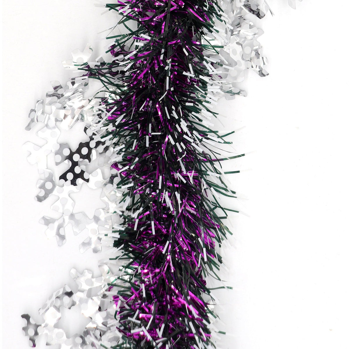 5x 2.5m Christmas Tinsel Xmas Garland Sparkly Snowflake Party Natural Home Décor, Snow in Hot Pink