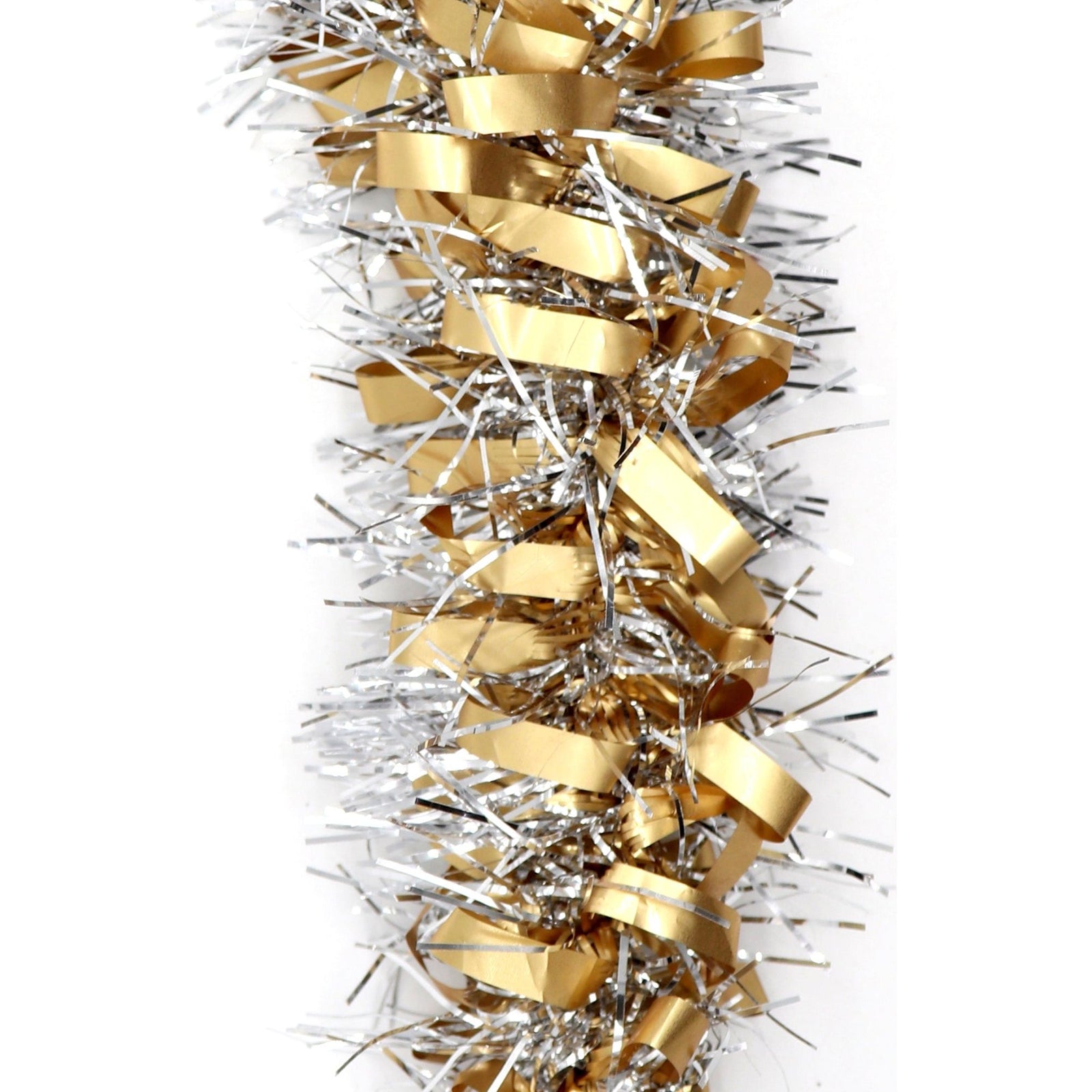 5x 2.5m Christmas Tinsel Xmas Garland Sparkly Snowflake Party Natural Home Décor, Bows (Silver Gold)