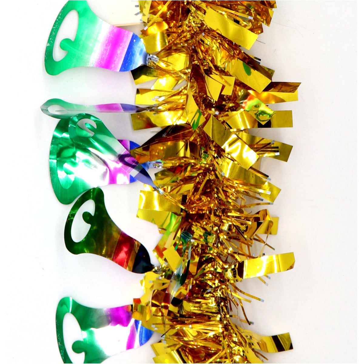 5x 2.5m Christmas Tinsel Xmas Garland Sparkly Snowflake Party Natural Home Décor, Bells (Gold)