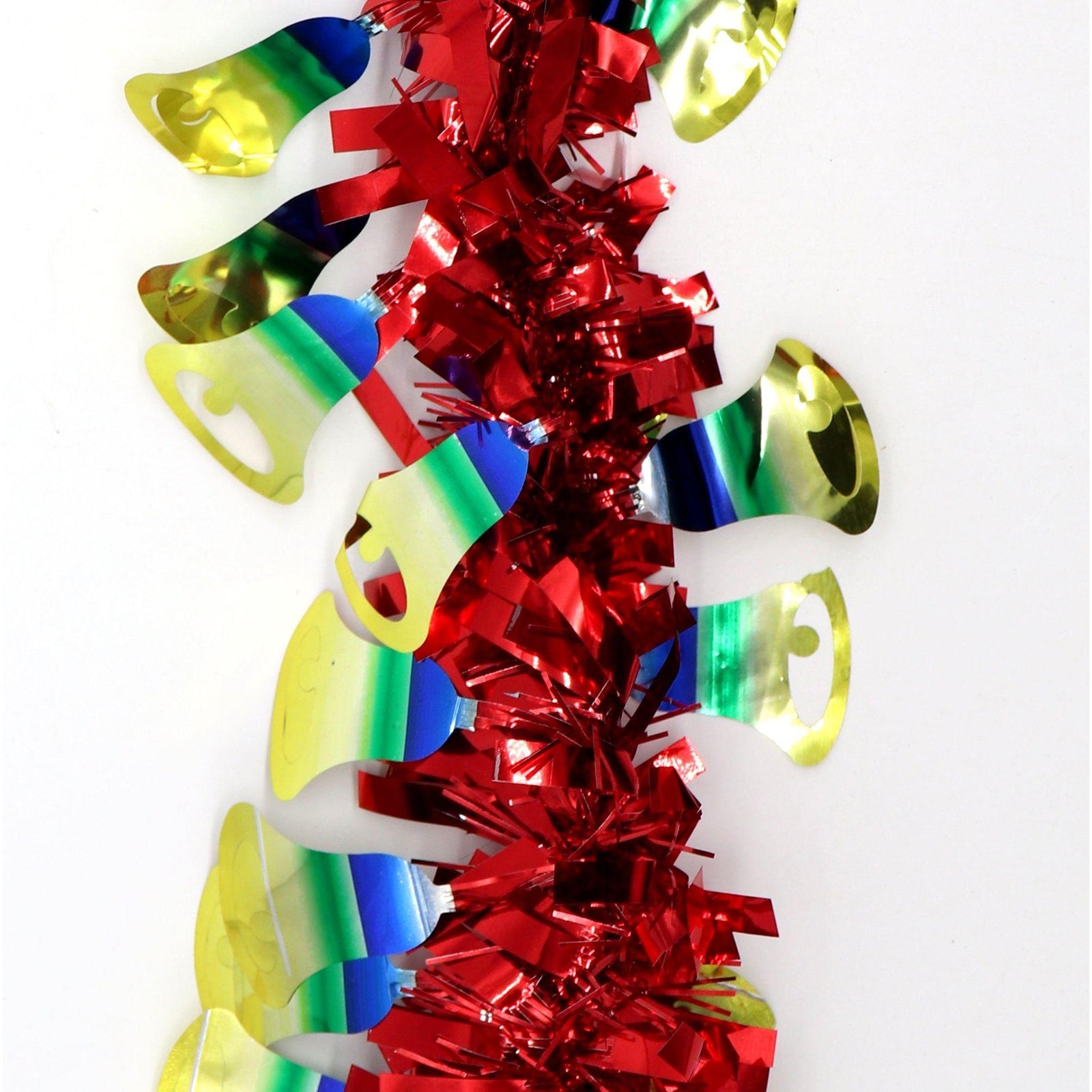 5x 2.5m Christmas Tinsel Xmas Garland Sparkly Snowflake Party Natural Home Décor, Bells (Red)