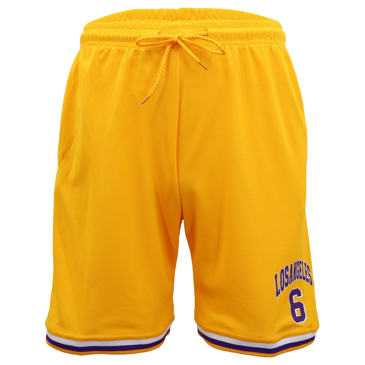 Men's Basketball Sports Shorts Gym Jogging Swim Board Boxing Sweat Casual Pants, Yellow - Los Angeles 6, M