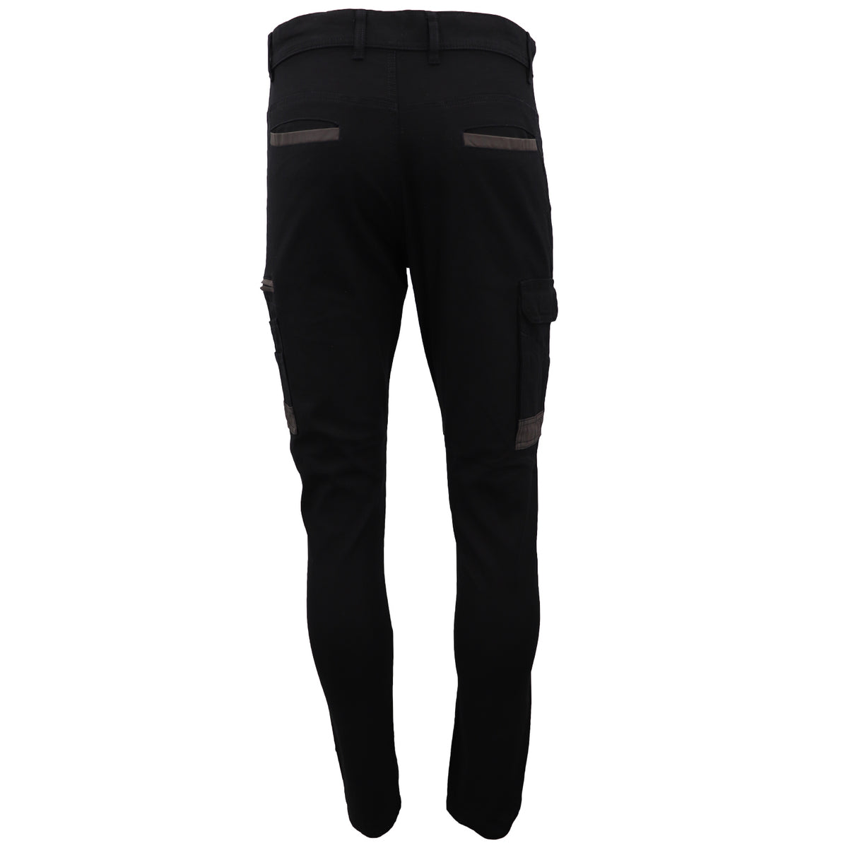 Men's Cotton Drill Cargo Work Pants UPF 50+ 13 Pockets Tradies Workwear Trousers, Black, 36