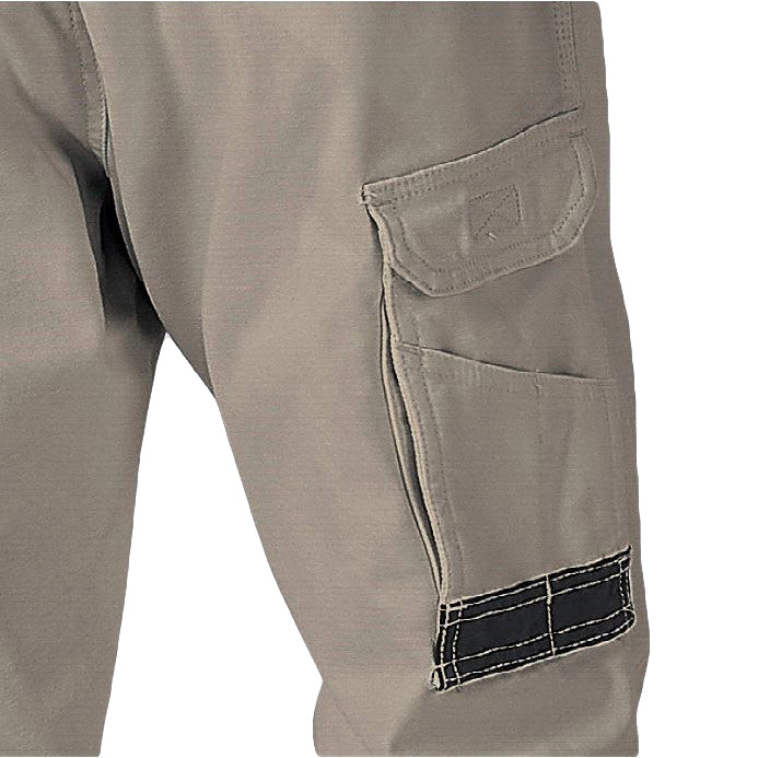 Men's Cotton Drill Cargo Work Pants UPF 50+ 13 Pockets Tradies Workwear Trousers, Khaki, 28