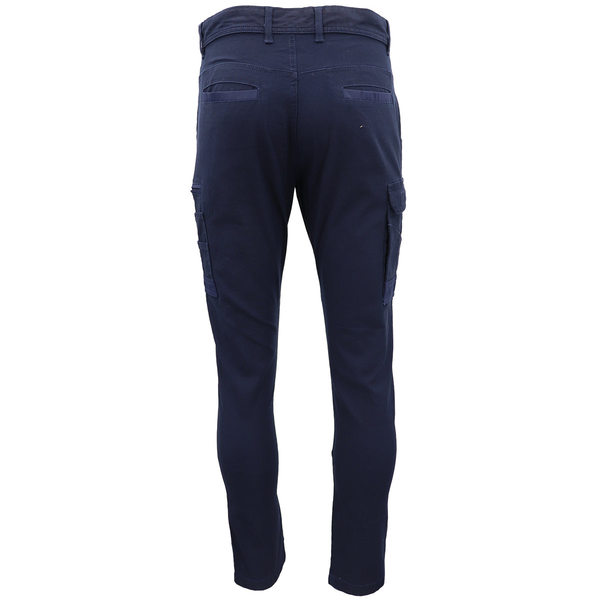Men's Cotton Drill Cargo Work Pants UPF 50+ 13 Pockets Tradies Workwear Trousers, Navy, 28