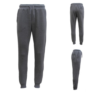 Mens Unisex Fleece Lined Sweat Track Pants Suit Casual Trackies Slim Cuff XS-6XL, Black, 6XL