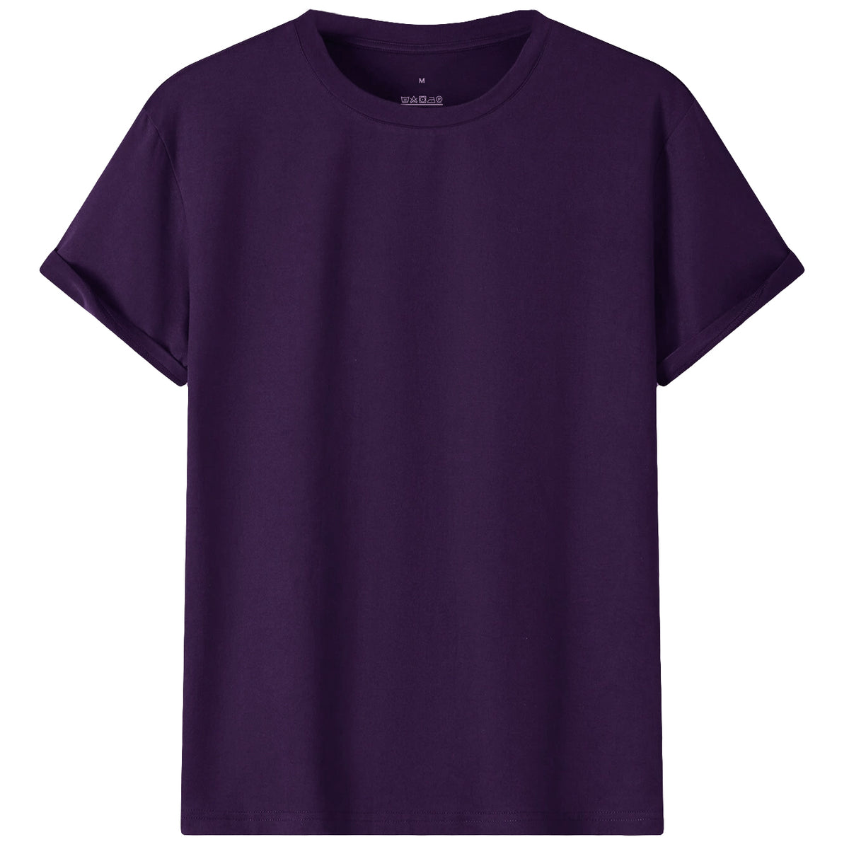 Adult 100% Cotton T-Shirt Unisex Men&#39;s Basic Plain Blank Crew Tee Tops Shirts, Purple, 2XL