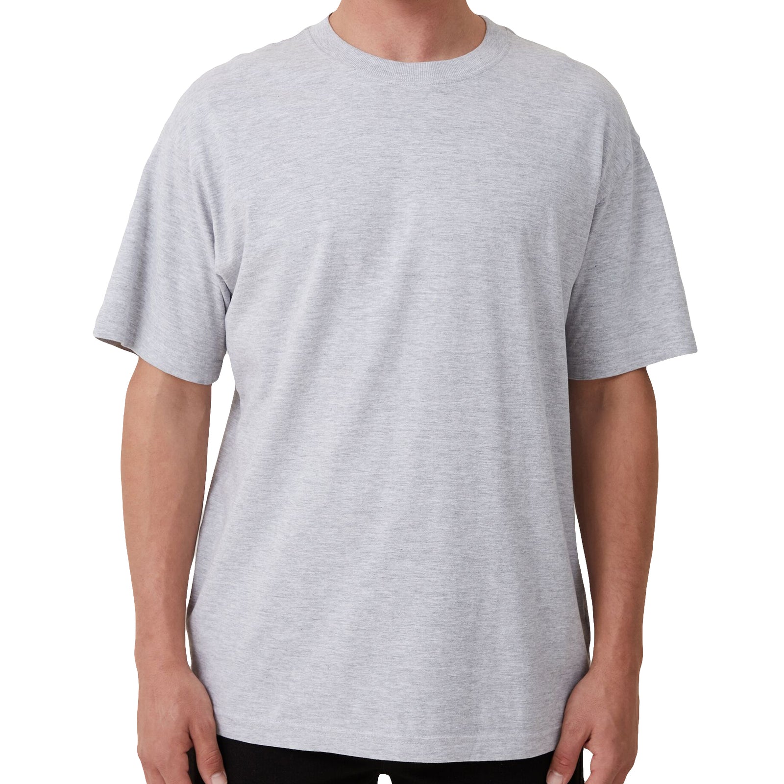 Adult 100% Cotton T-Shirt Unisex Men's Basic Plain Blank Crew Tee Tops Shirts, Light Grey, M