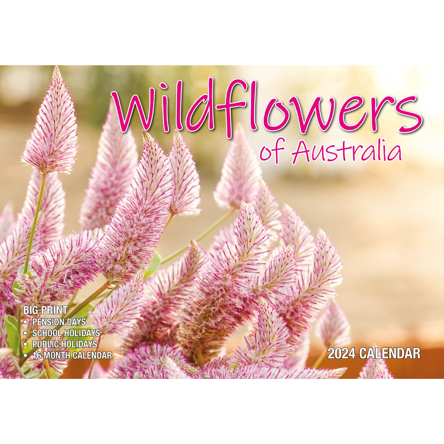 Wildflowers of Australia - 2024 Rectangle Wall Calendar 16 Months Floral Images