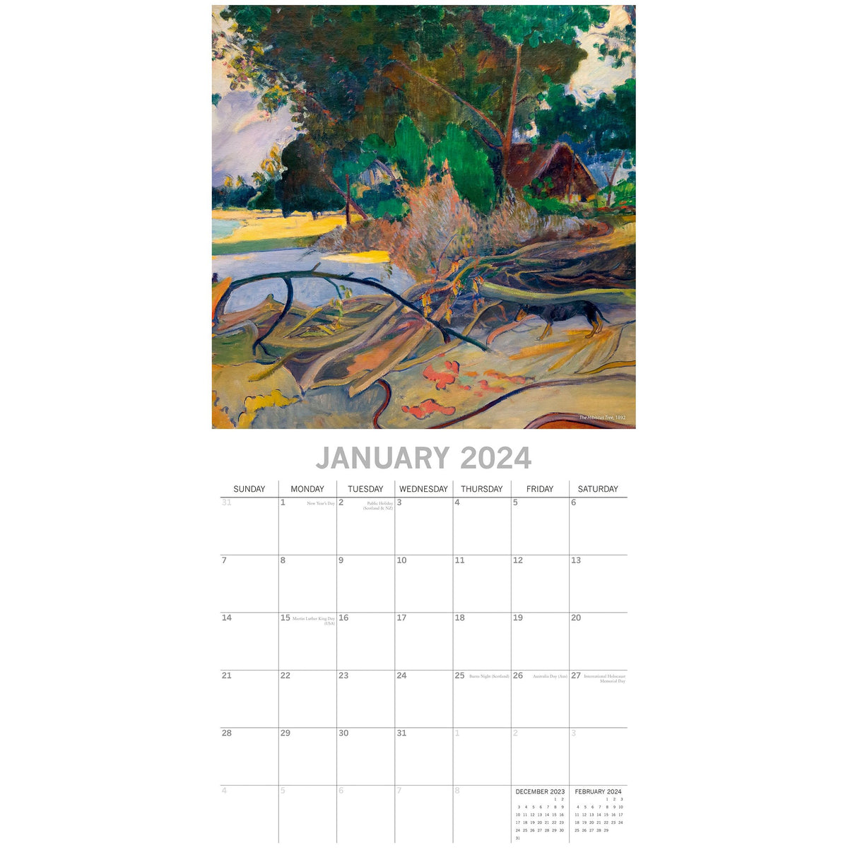 Gauguin 2024 Square Wall Calendar 16 Months Arts Planner Christmas New Year Gift