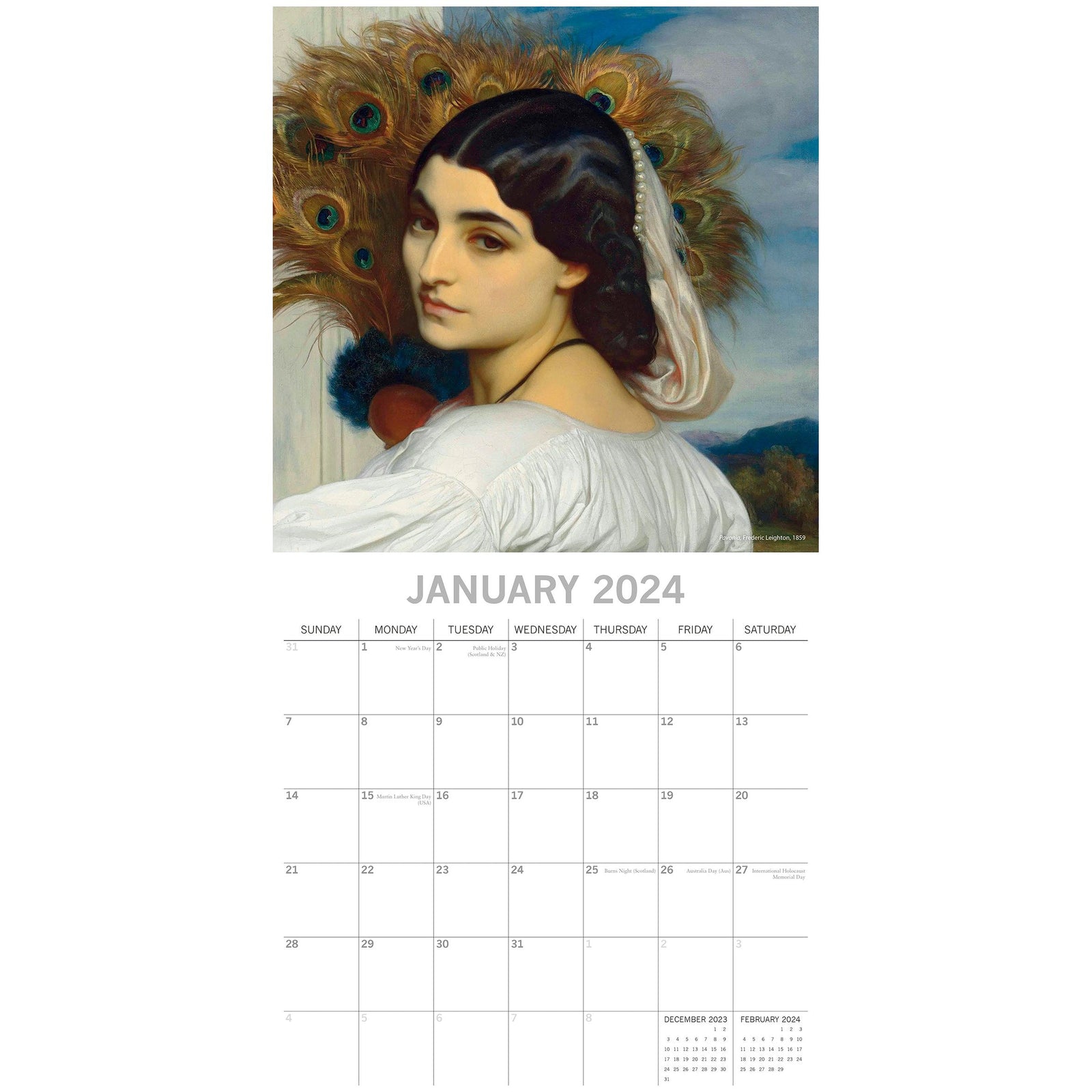 Pre-Raphaelites - 2024 Square Wall Calendar 16 Months Arts Planner New Year Gift
