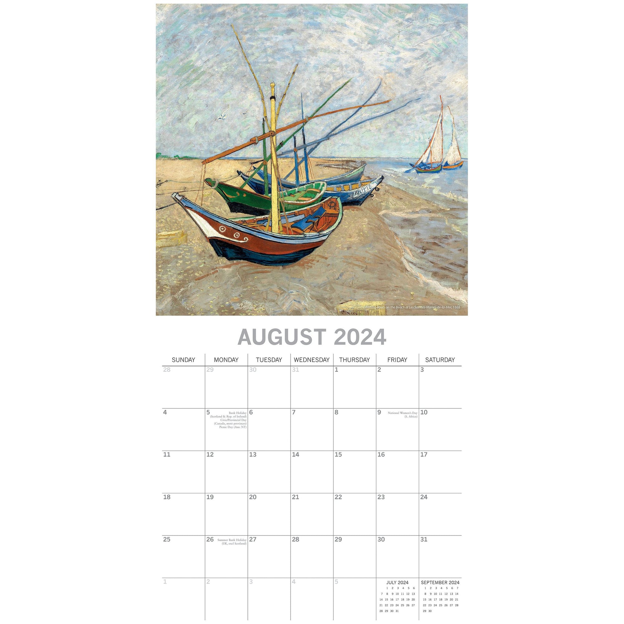 Van Gogh 2024 Square Wall Calendar 16 Month Arts Planner Christmas New Year Gift