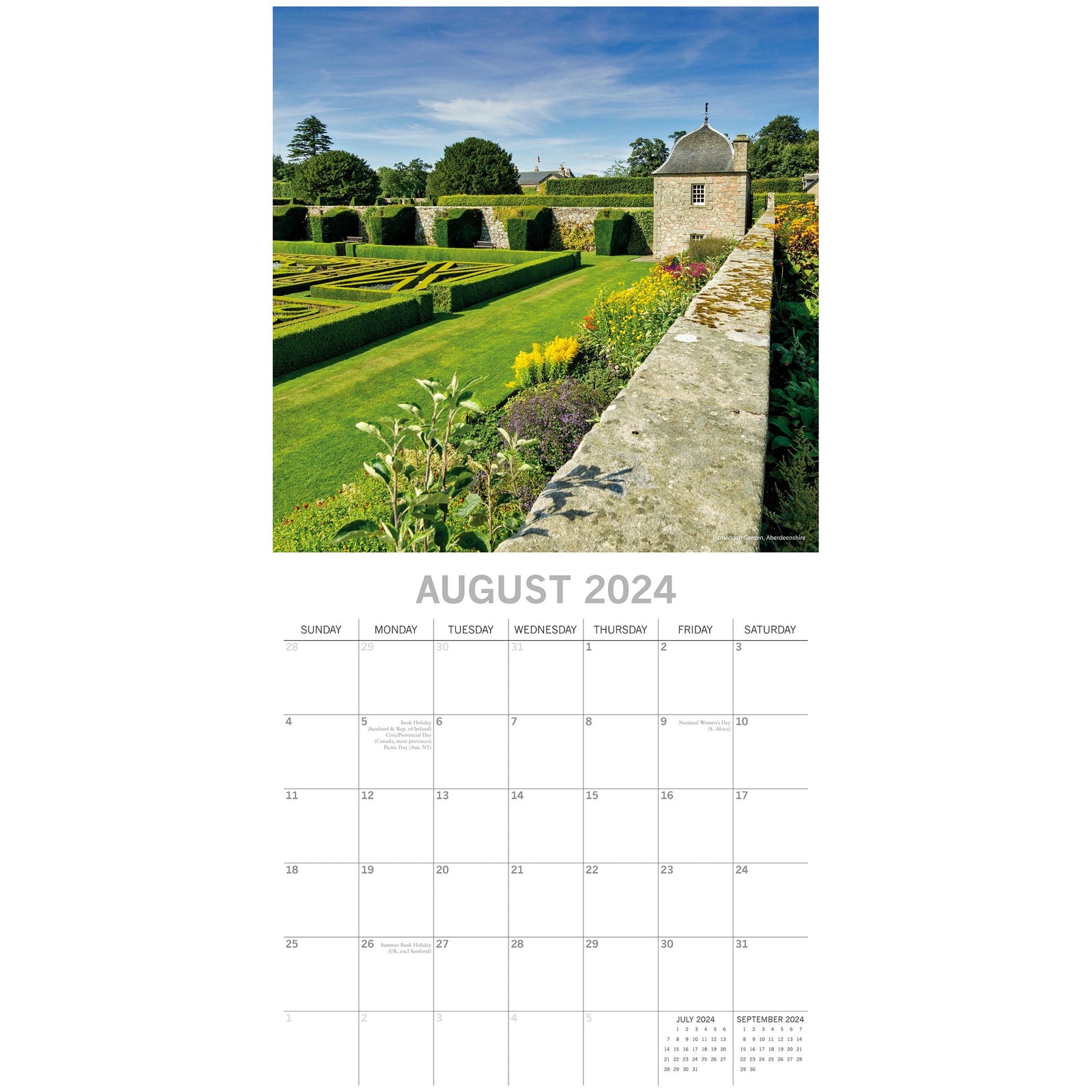 Beautiful Gardens 2024 Square Wall Calendar 16Month Floral Planner New Year Gift