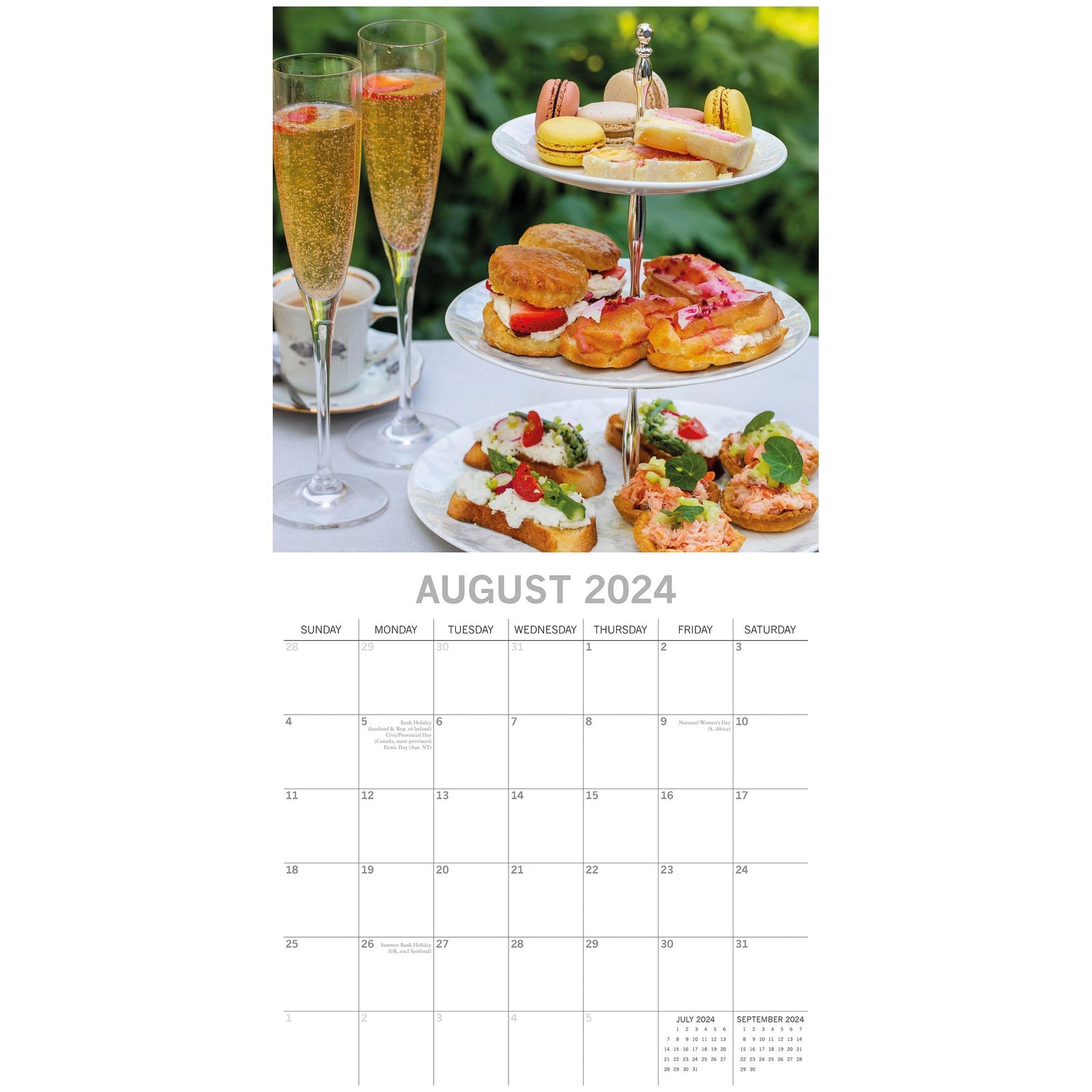 Afternoon Tea - 2024 Square Wall Calendar 16 Month Food Planner New Year Gift