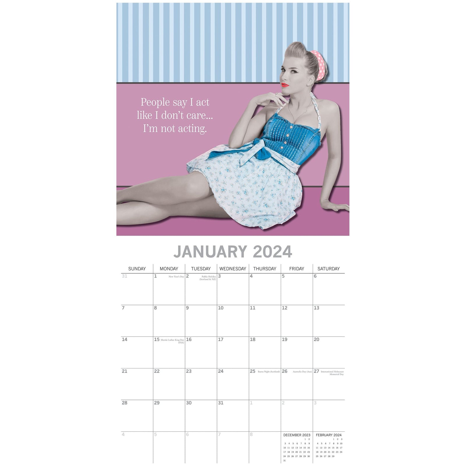 Bitchy Talk - 2024 Square Wall Calendar 16 Month Planner Christmas New Year Gift