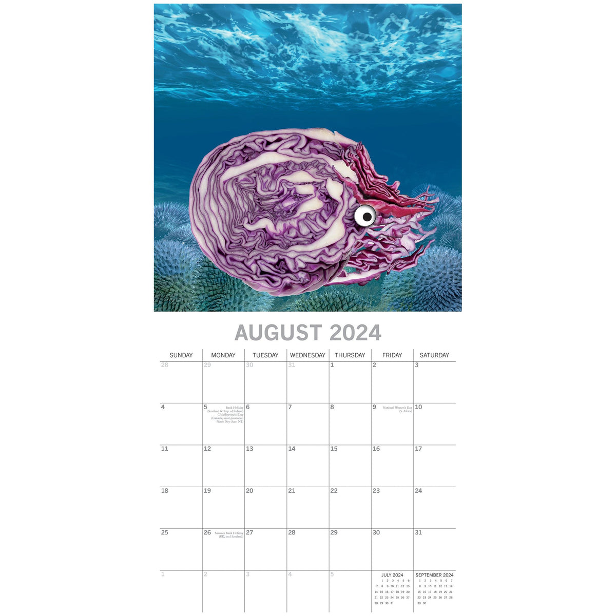 Sea Food - 2024 Square Wall Calendar 16 Months Planner Christmas New Year Gift