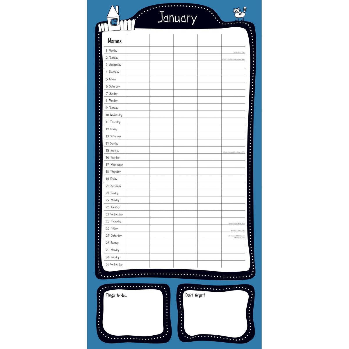 Home Family Organiser 2024 Square Wall Calendar 16 Month School Planner New Year