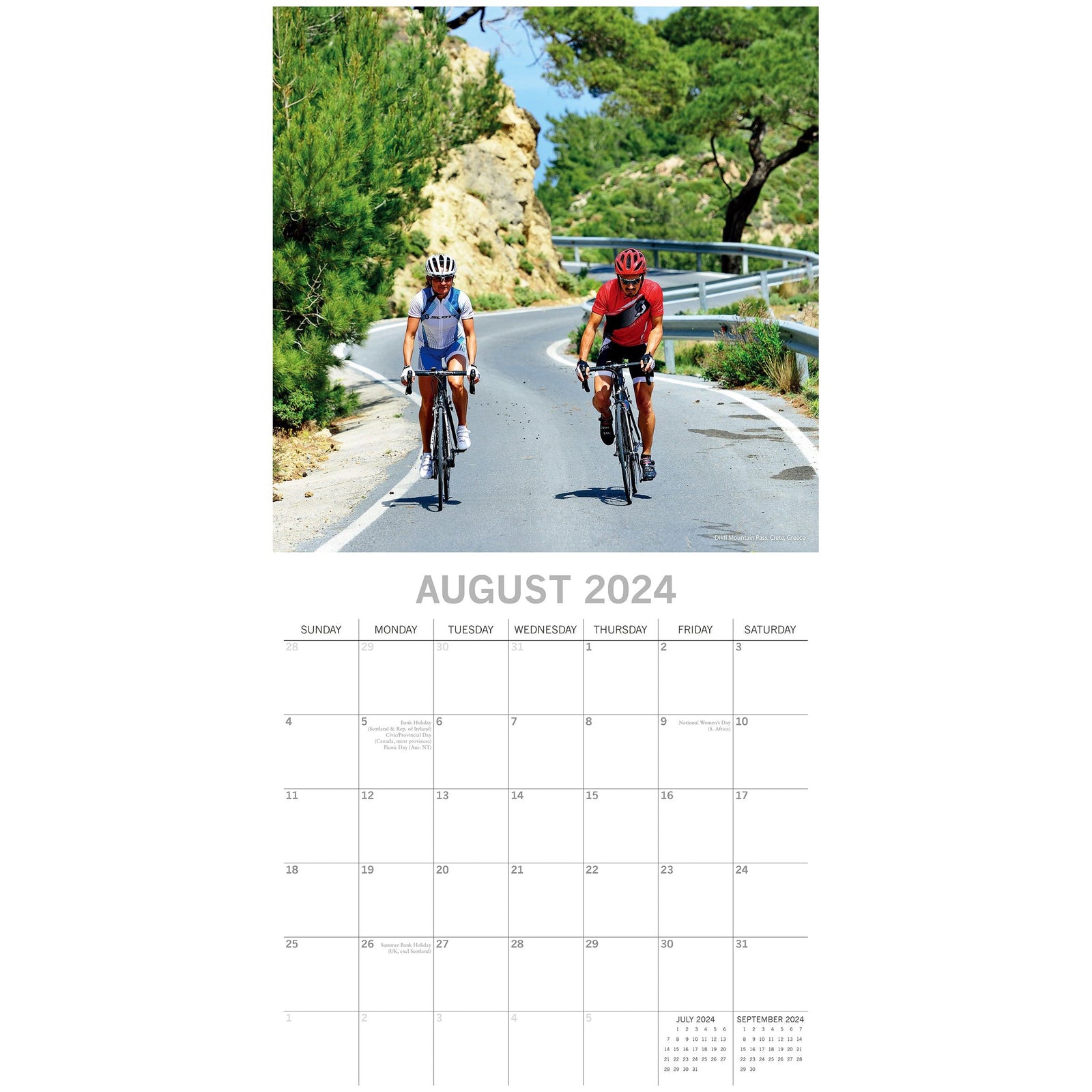 Cycling - 2024 Square Wall Calendar 16 Months Lifestyle Planner New Year Gift