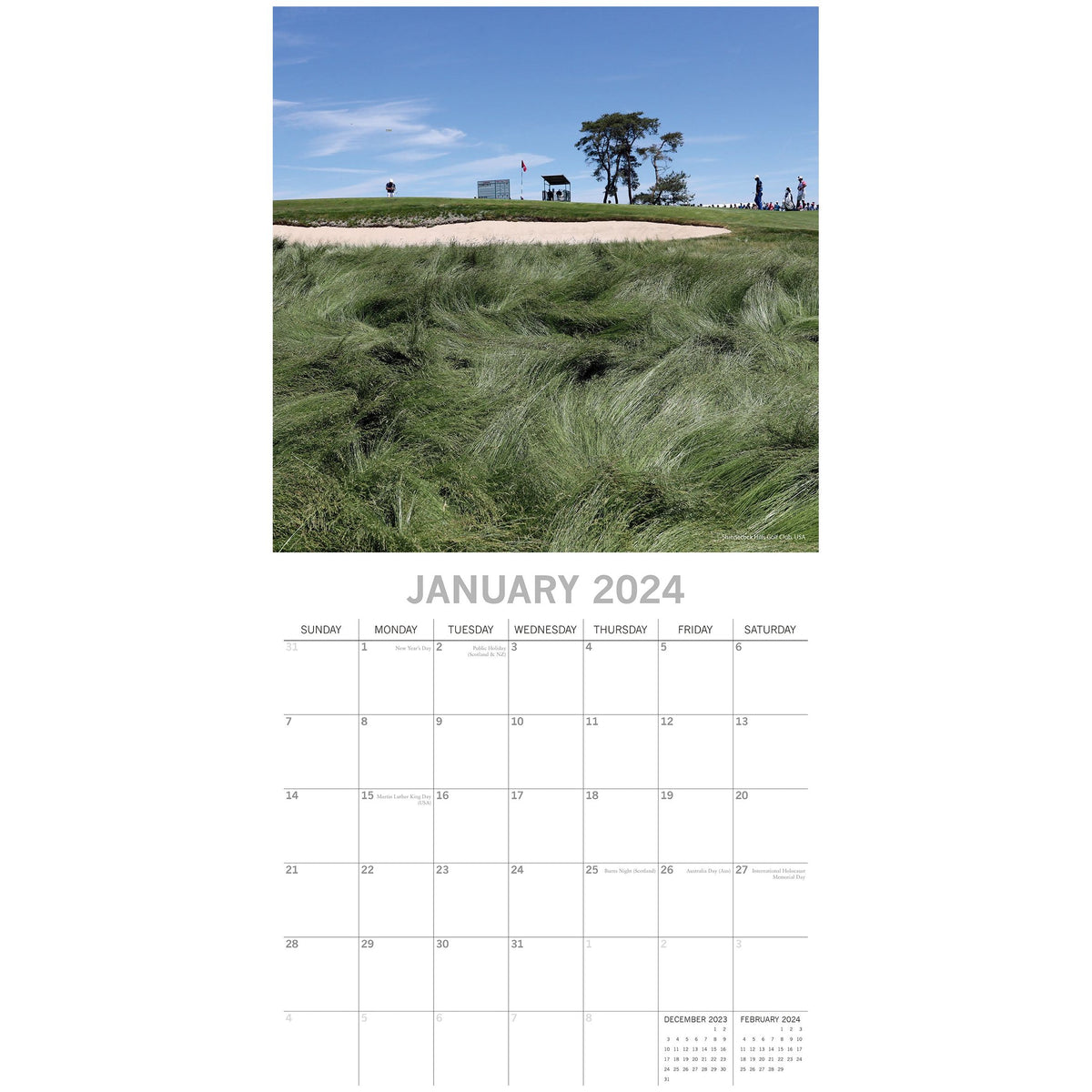 The World of Golf - 2024 Square Wall Calendar 16 Months Lifestyle Planner Gift