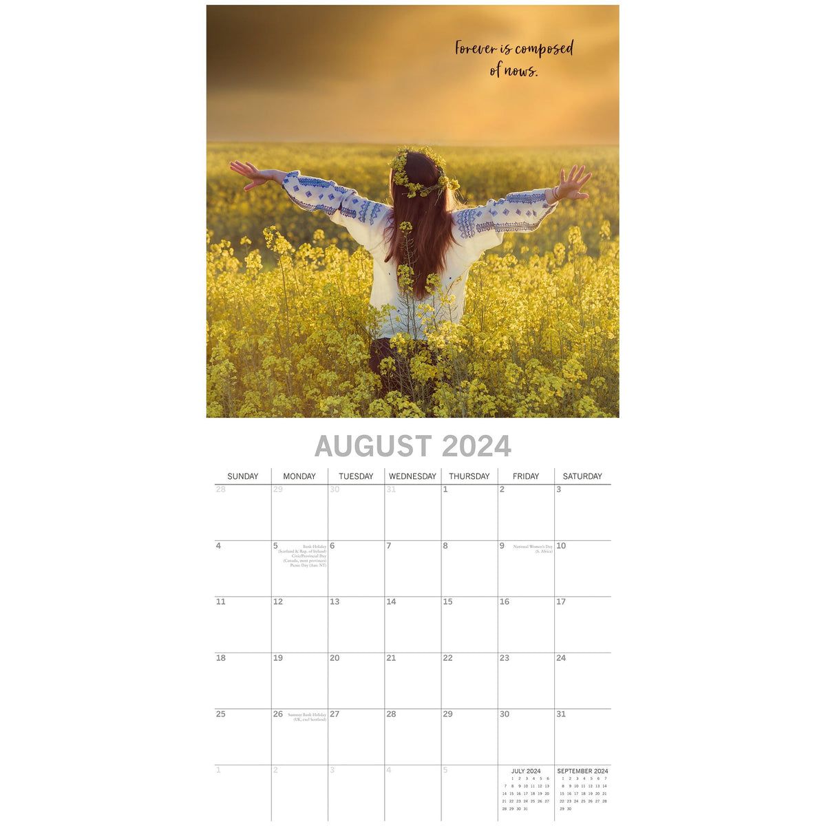 Carpe Diem - 2024 Square Wall Calendar 16 Months Planner Christmas New Year Gift