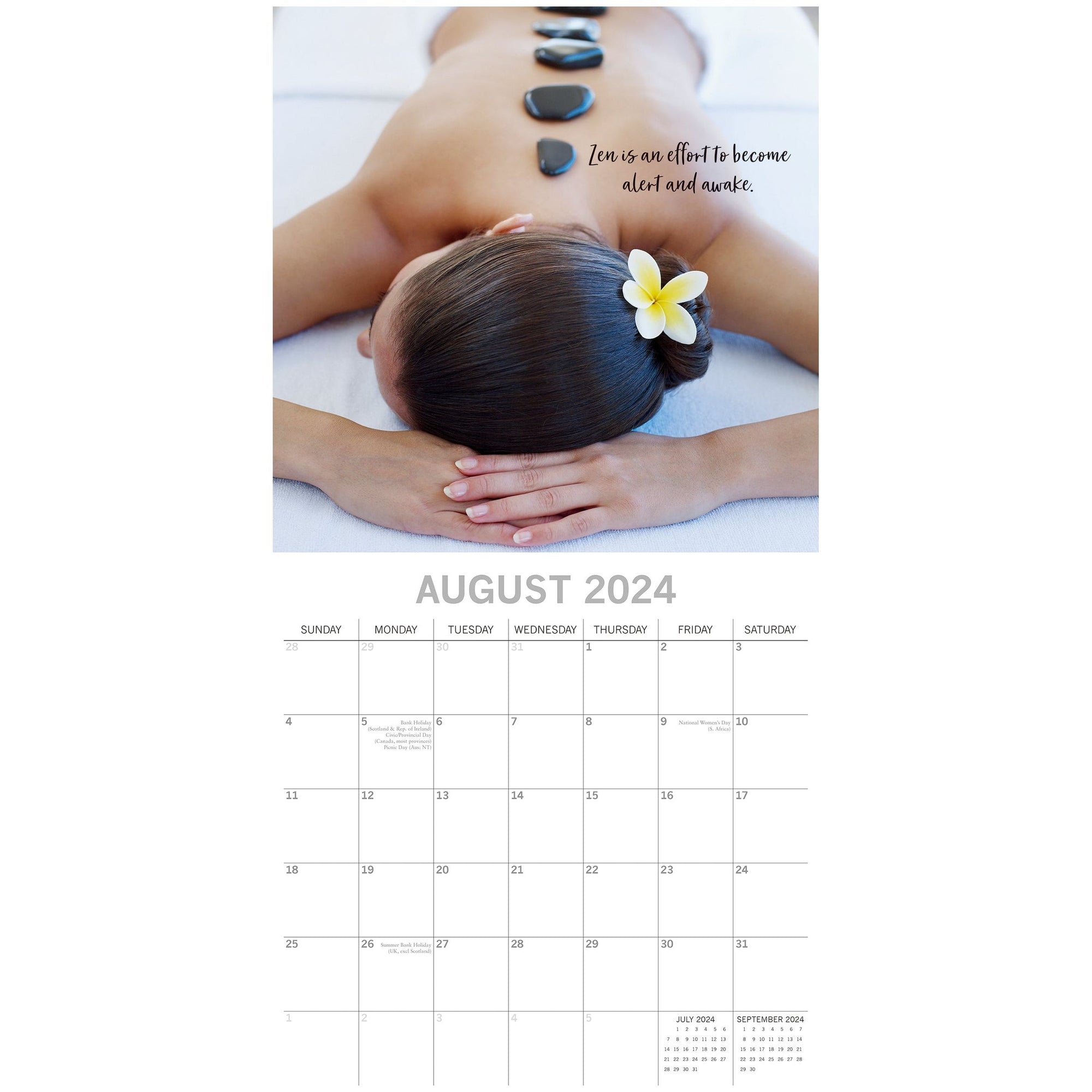 Zen - 2024 Square Wall Calendar 16 Month Premium Planner Christmas New Year Gift