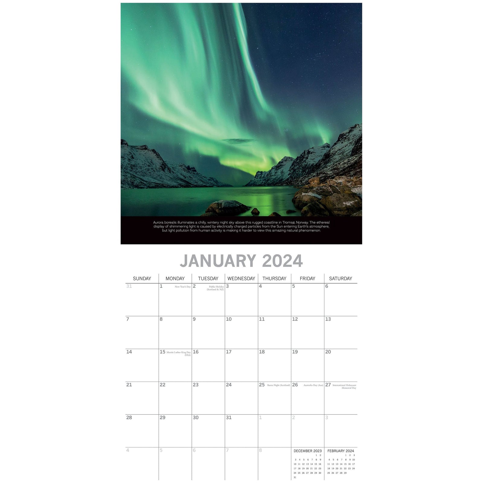 Save the Planet - 2024 Square Wall Calendar 16 Months Planner Xmas New Year Gift