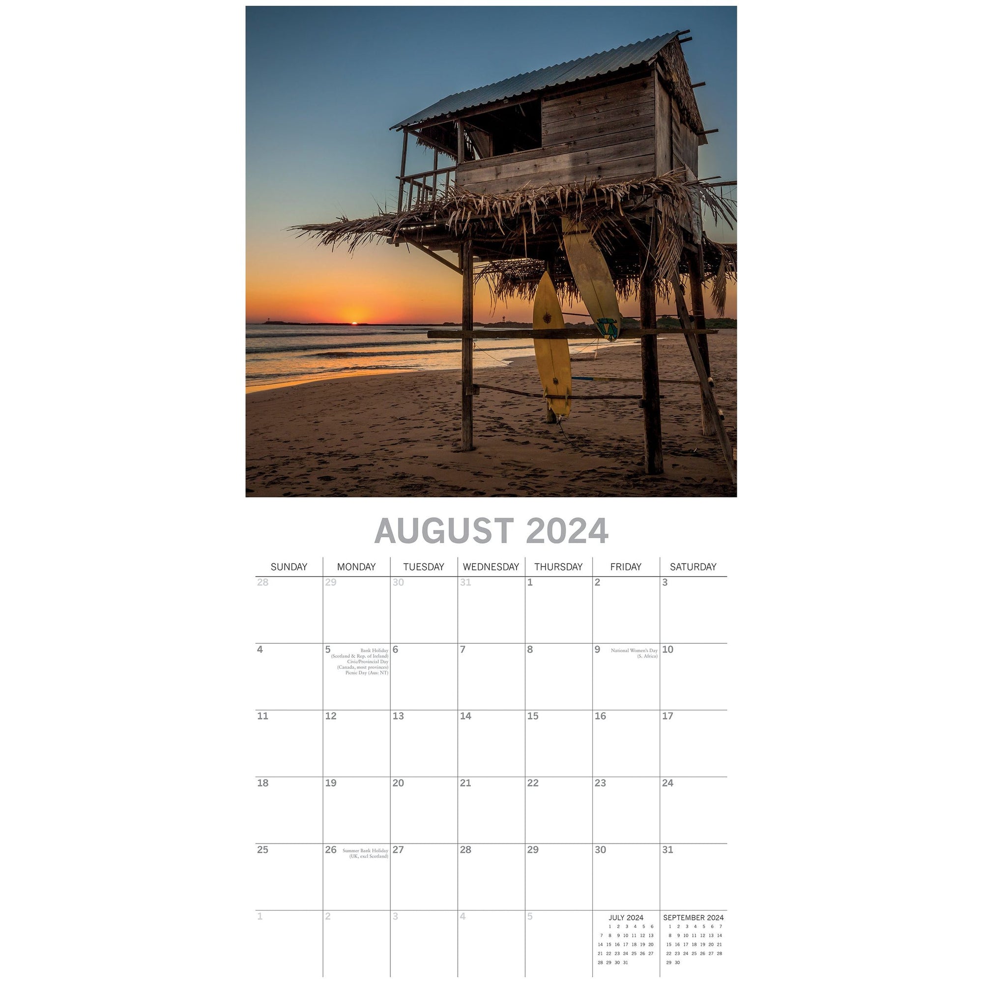 Sunsets - 2024 Square Wall Calendar 16 Months Premium Planner Xmas New Year Gift