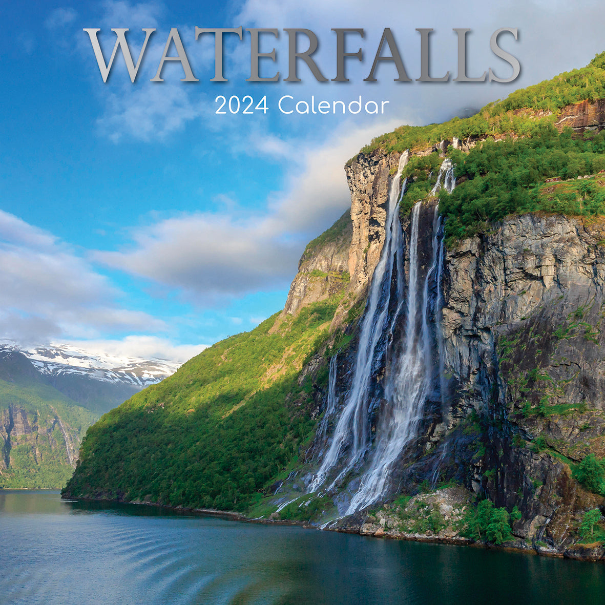 Waterfalls - 2024 Square Wall Calendar 16 Months Planner Christmas New Year Gift