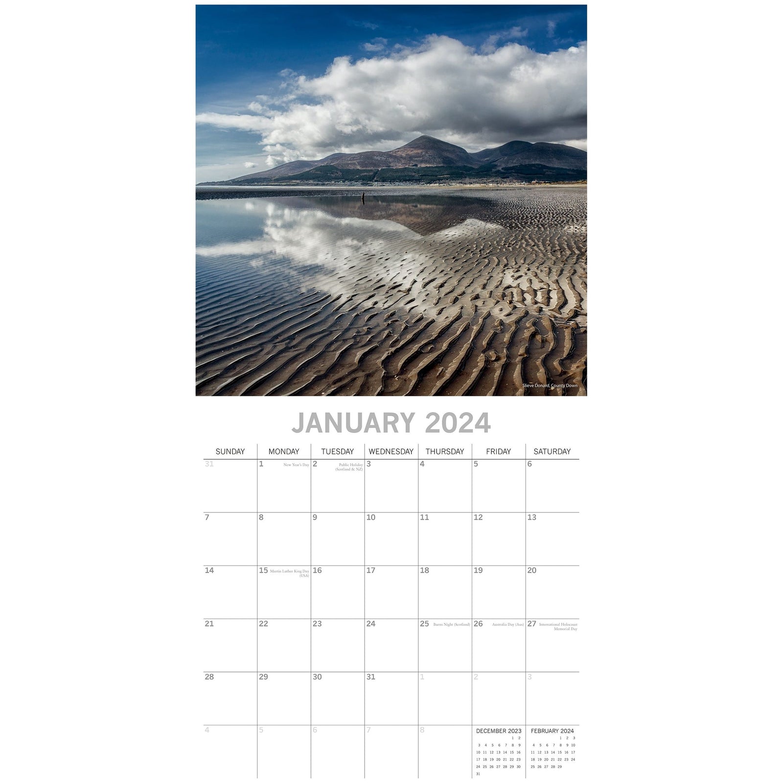 Coastlines of Ireland - 2024 Square Wall Calendar 16 Month Planner New Year Gift