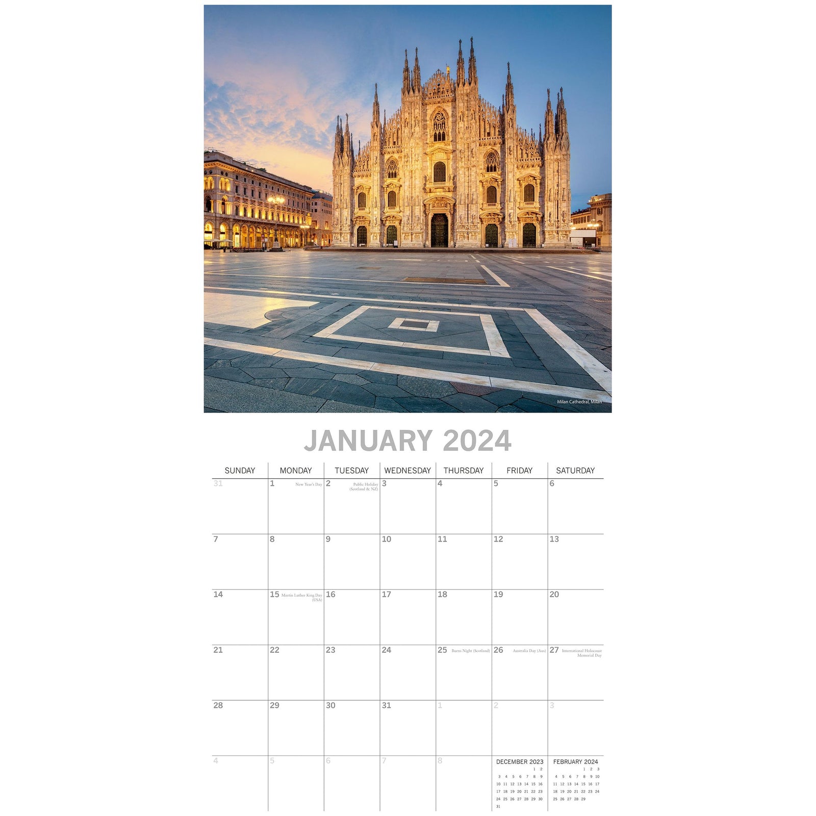 Italy 2024 Square Wall Calendar 16 Month Premium Planner Christmas New Year Gift