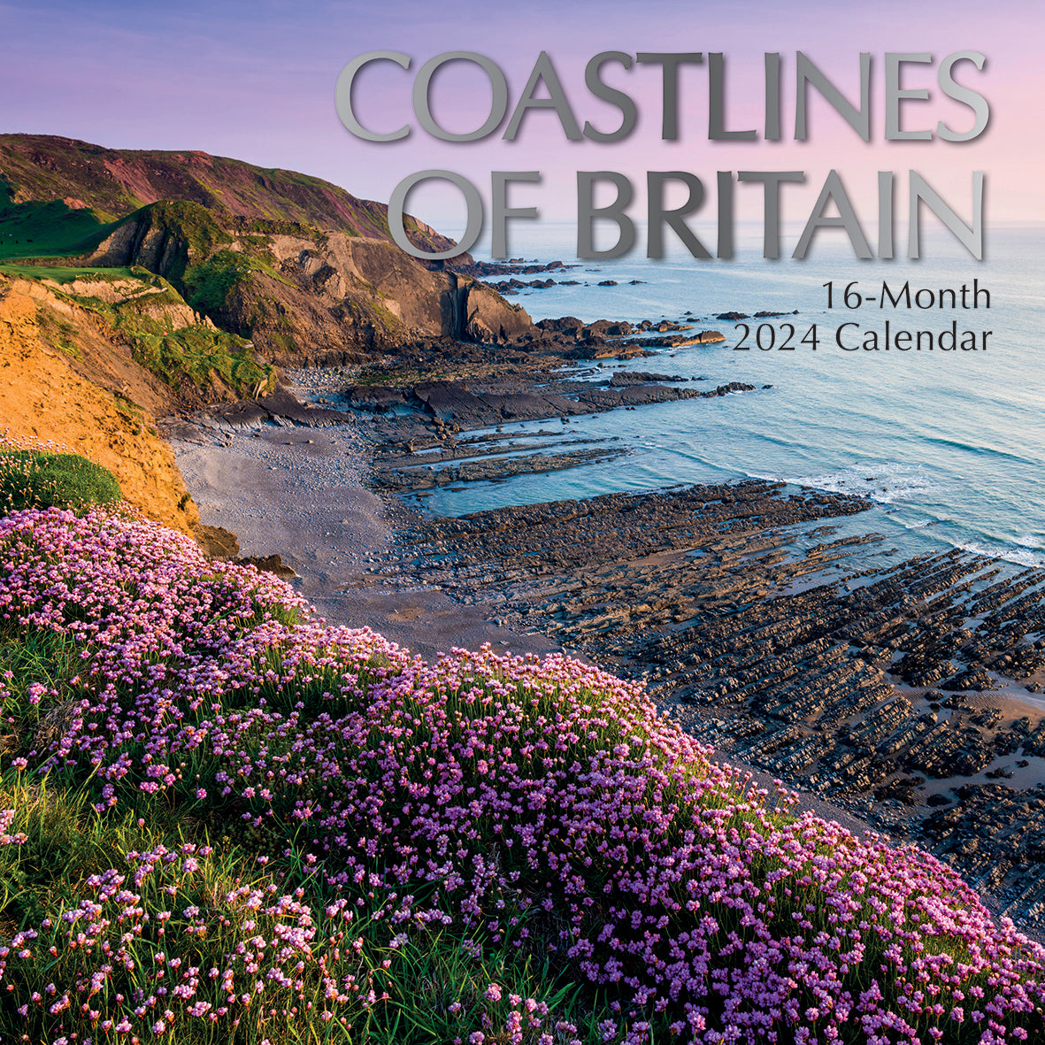 Coastlines of Britain - 2024 Square Wall Calendar 16 Months Premium Planner Gift