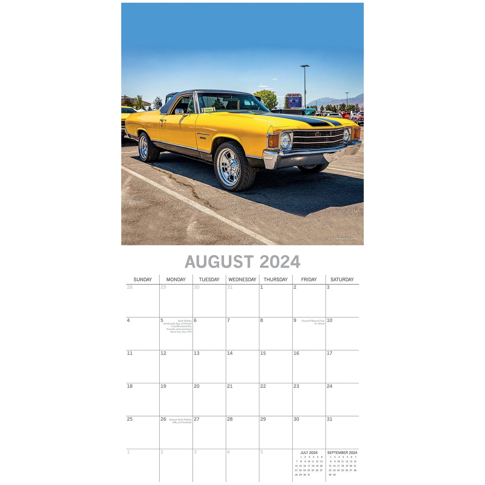 American Muscle Cars - 2024 Square Wall Calendar 16 Months Planner New Year Gift