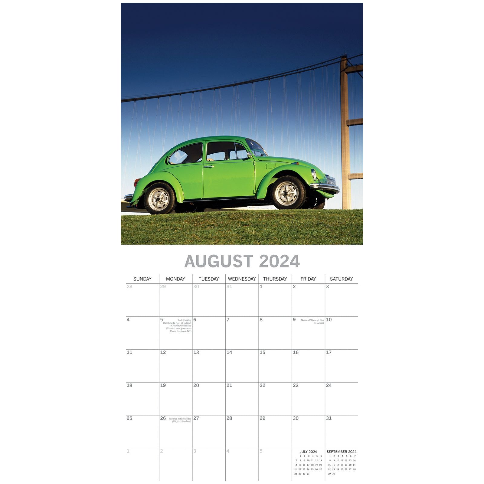 Classic Beetles - 2024 Square Wall Calendar 16 Months Planner Xmas New Year Gift