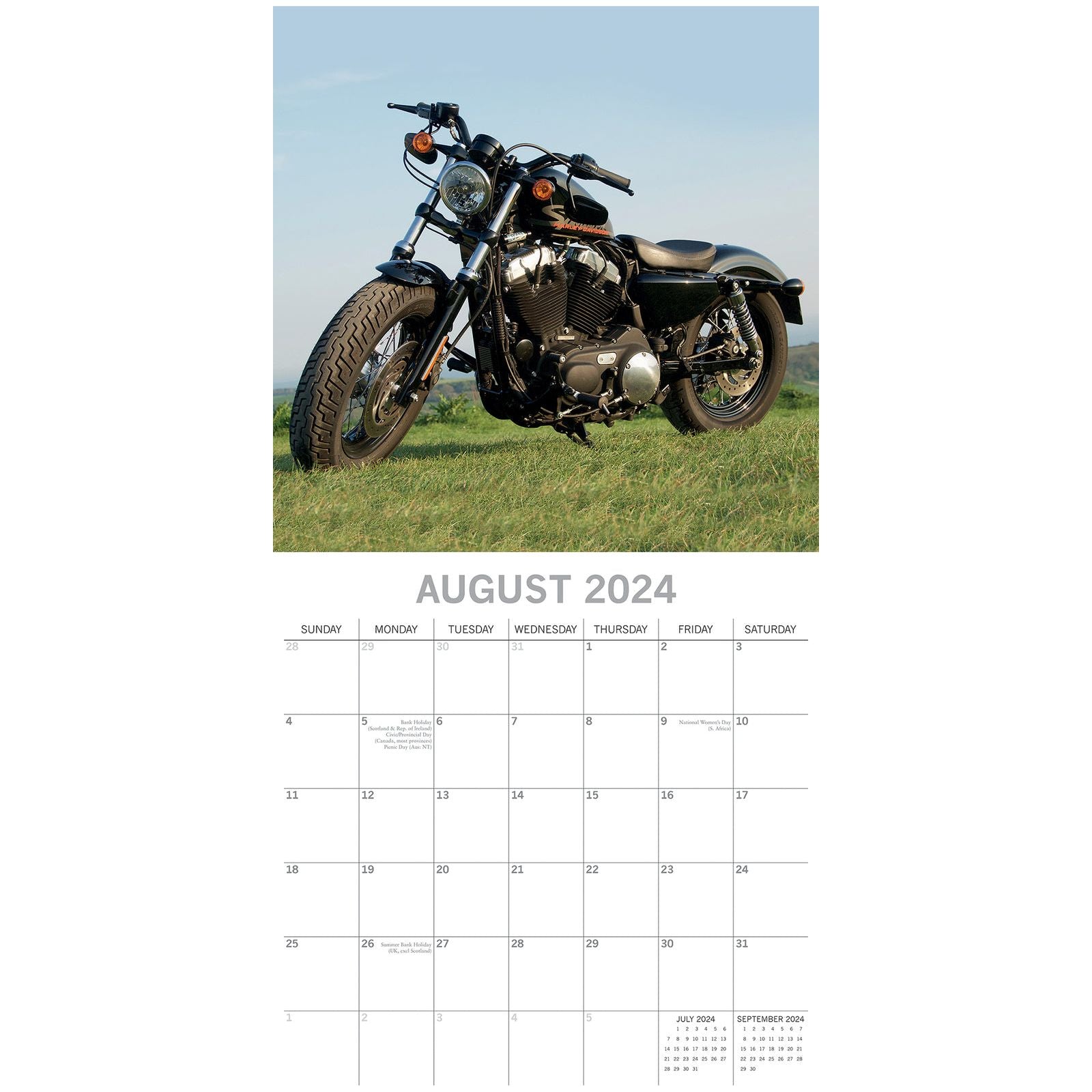 Harleys - 2024 Square Wall Calendar 16 Months Premium Planner Xmas New Year Gift
