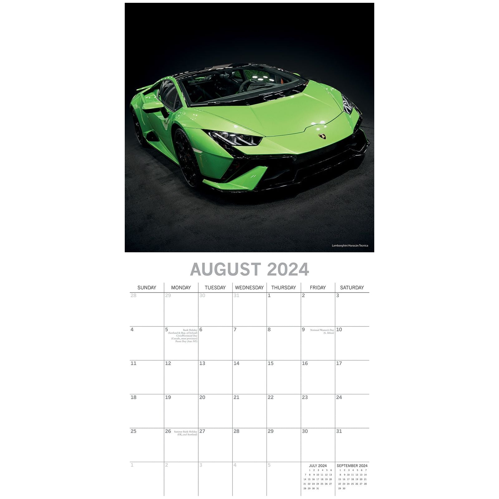 Lamborghini - 2024 Square Wall Calendar 16 Month Planner Christmas New Year Gift