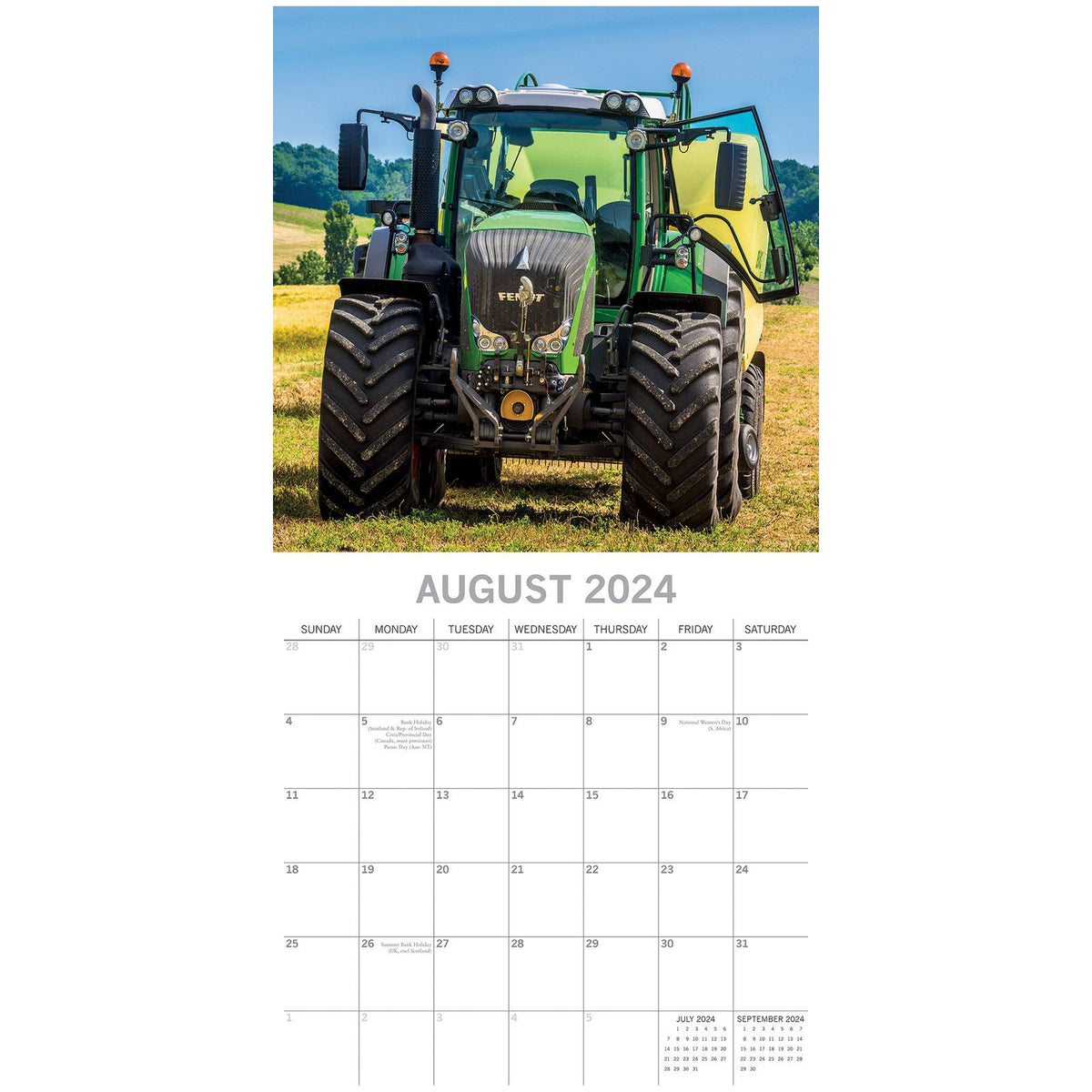 Tractors - 2024 Square Wall Calendar 16 Month Premium Planner Xmas New Year Gift