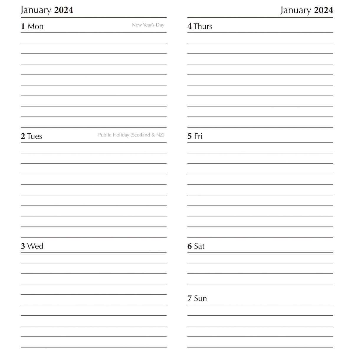 Hokusai - 2024 Flexi Pocket Diary Premium Planner Christmas Xmas New Year Gift