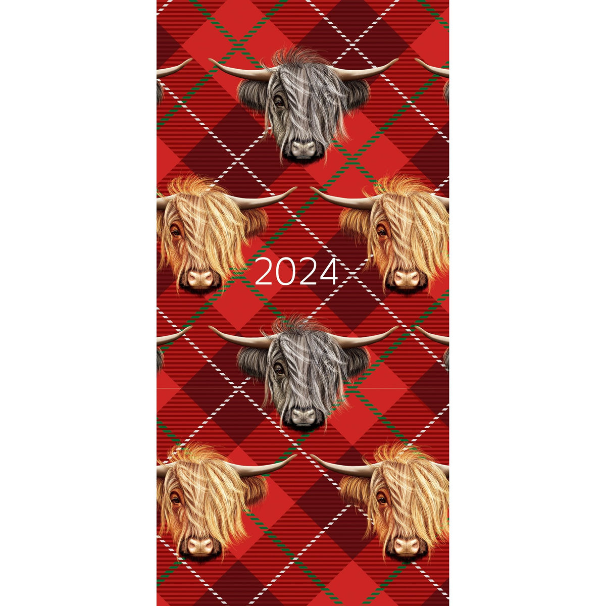 Highland Cows - 2024 Flexi Pocket Diary Premium Planner Christmas New Year Gift