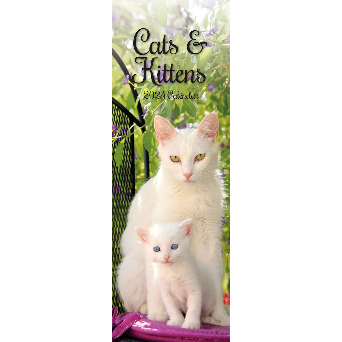 Cats &amp; Kittens - 2024 Slimline Slim Wall Calendar Hanging Planner New Year Gift