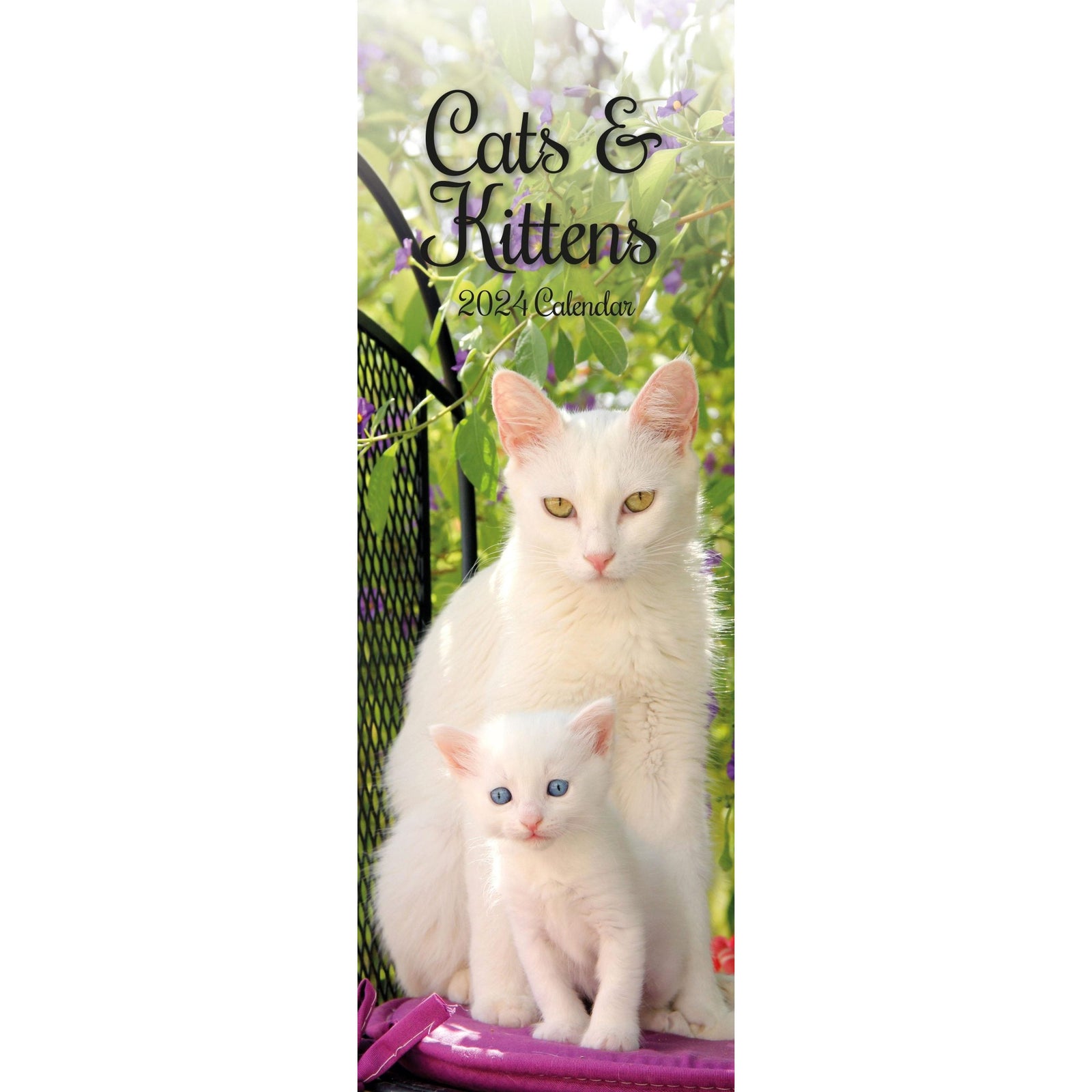 Cats & Kittens - 2024 Slimline Slim Wall Calendar Hanging Planner New Year Gift
