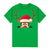 100% Cotton Christmas T-shirt Adult Unisex Tee Tops Funny Santa Party Custume, Reindeer Head (Green), S