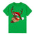 100% Cotton Christmas T-shirt Adult Unisex Tee Tops Funny Santa Party Custume, Reindeer Wink (Green), S