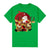 100% Cotton Christmas T-shirt Adult Unisex Tee Tops Funny Santa Party Custume, Santas Sleigh (Green), L