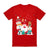 100% Cotton Christmas T-shirt Adult Unisex Tee Tops Funny Santa Party Custume, Santa Gathering (Red), S