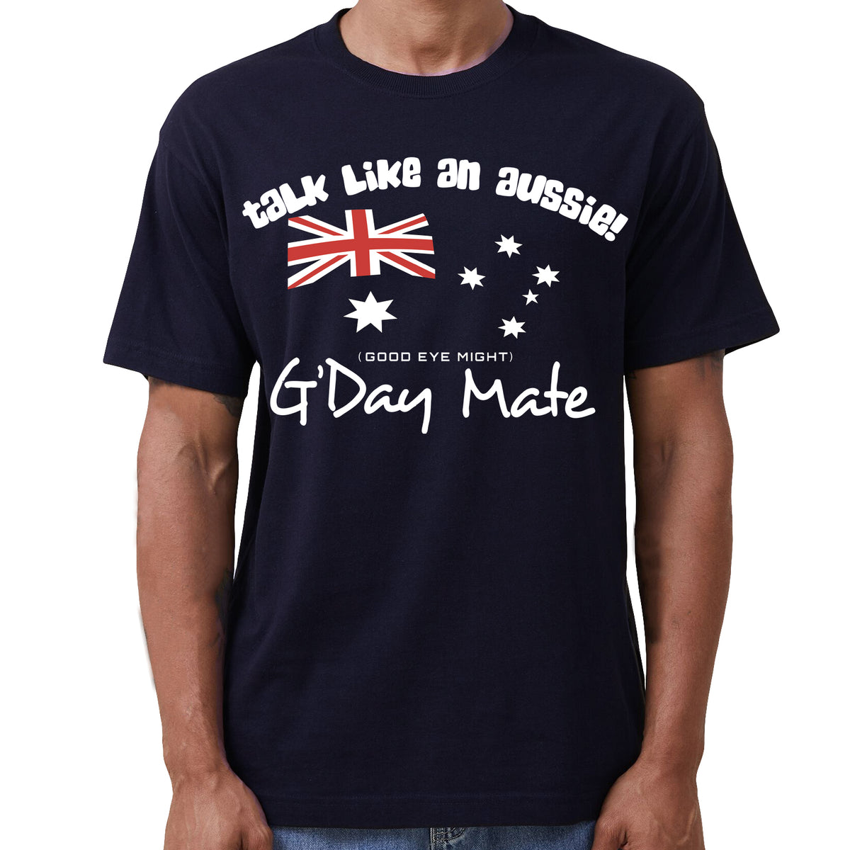 100% Cotton Australian Day Flag T-Shirt Aussie G&#39;Day Mate Navy Souvenir Tee Top, Navy, 3XL