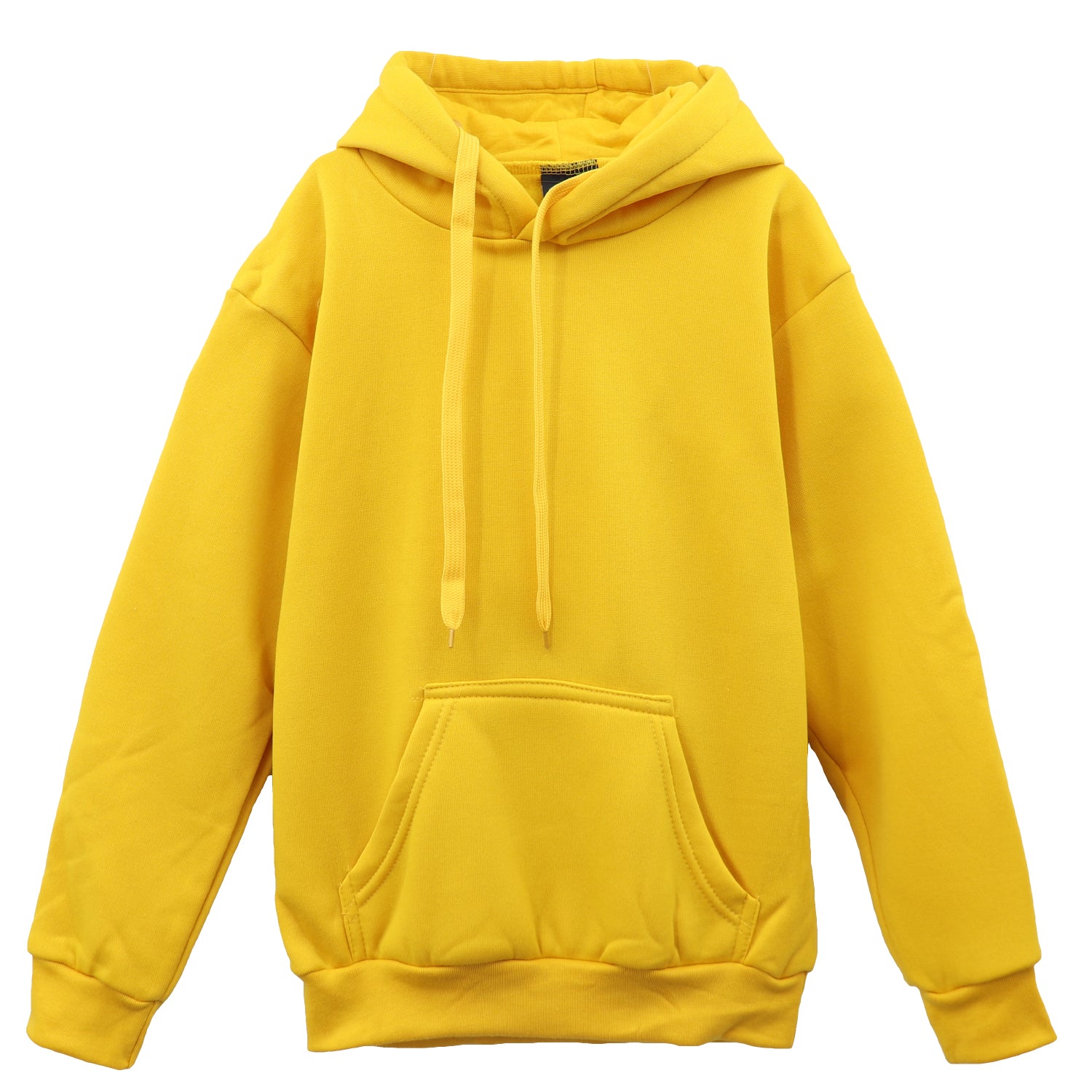 Kids Unisex Basic Pullover Hoodie Jumper School Uniform Plain Casual Sweat Shirt, Yellow, 10