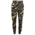 Men's Fleece Track Pants Military Camouflage Tactical Gym Trousers w Cuffed Hem, Green Camo, XL