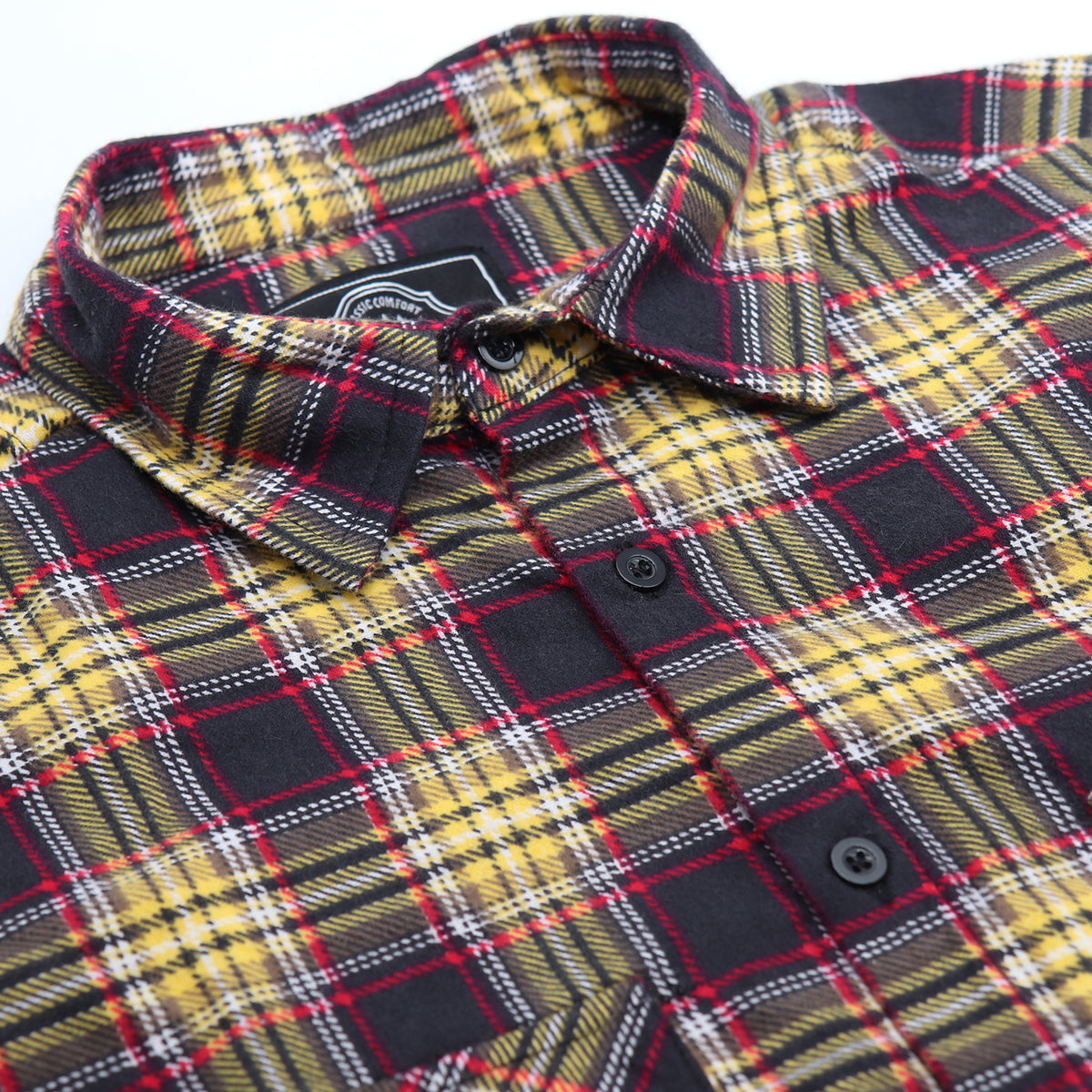 Men's 100% Cotton Flannelette Shirt Long Sleeve Plaid Check Flannel w Pockets, Golden Horizon Plaid, 3XL